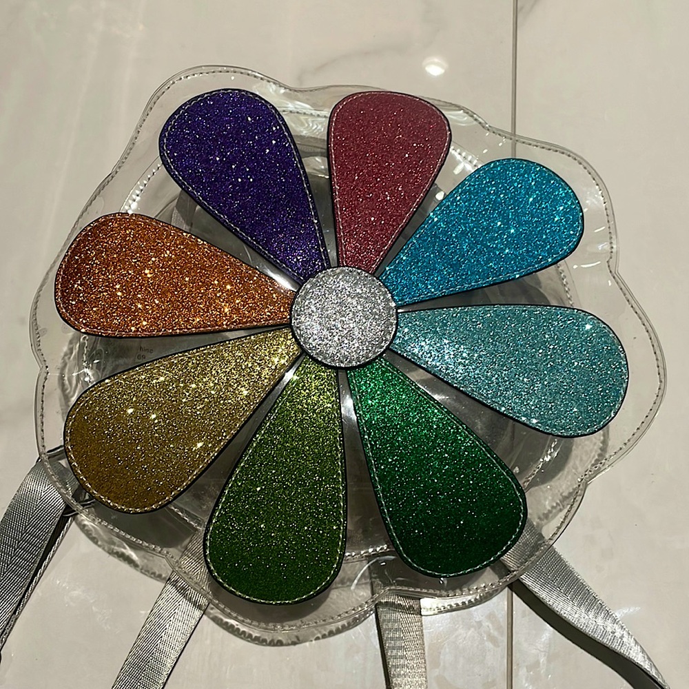 Olivia Miller Glitter Multicolor/Clear Flower Backpack